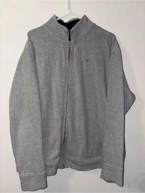 Lands' End Men's Light Gray Full-Zip Sweater (chase)